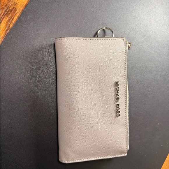 Michael Kors Handbags - Michael Kors Light Gray Zip Wallet